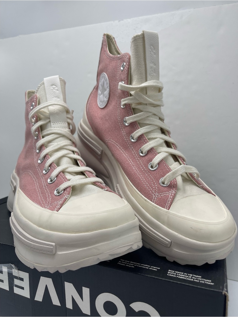 Converse Men RUN STAR LEGACY CX HI RUST PINK/PALE PUTTY/EGRET Platform Sneakers - Picture 5 of 16